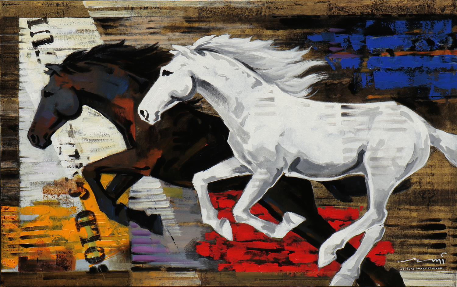 HORSE-121, Acrylic on canvas, Size- 48x30